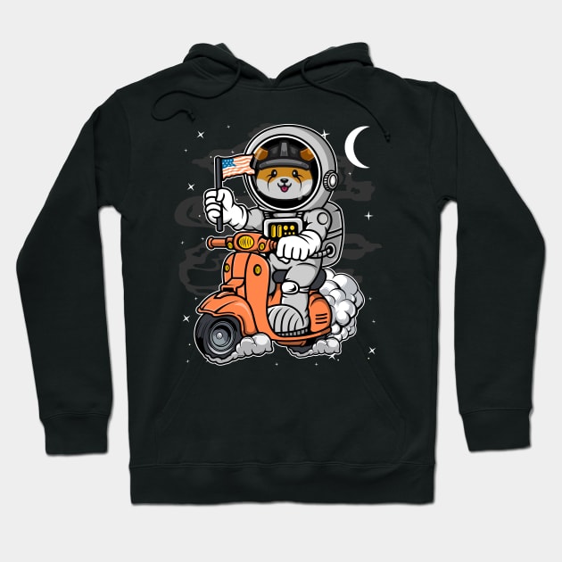 Astronaut Scooter Floki Inu Coin To The Moon Floki Army Crypto Token Cryptocurrency Blockchain Wallet Birthday Gift For Men Women Kids Hoodie by Thingking About